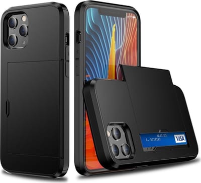 Mobiq pashouder hoesje geschikt voor iPhone 13 Mini | vakje voor pasjes zwart