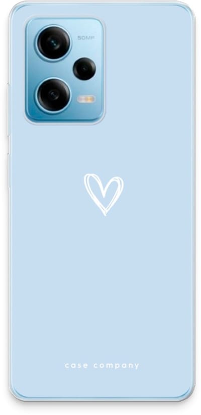 Case Company® - Hoesje geschikt voor Xiaomi Redmi Note 12 Pro 5G hoesje - Klein Hart Blauw - Soft Cover Telefoonhoesje - Bescherming aan alle Kanten en Schermrand