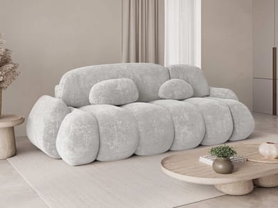 Slaapbank STONE met slaapfunctie - modern design, opbergruimte, vrijstaand, inclusief kussens - Grijs (Vibe 86)