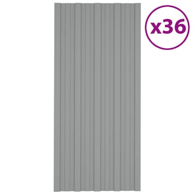 vidaXL - Dakpaneel - 36 - st - Grijs - 100 - x - 45 - cm - Verzinkt - staal
