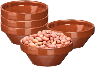 La Dehesa Soepkommen / serveer schaaltje - 6x - terracotta - D15 x 6 cm - aardewerk - Spaanse sfeer - 600 ml