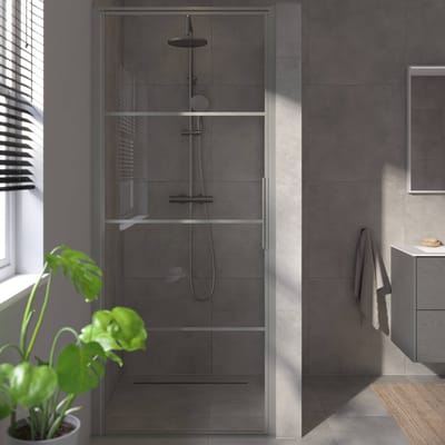 Saqu Devine industriële draaideur met omkeerbare draairichting 90x210cm geborsteld grijs