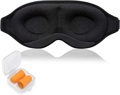 Zwart Oogmasker voor Slaap, Ultra-Dun en Comfortabel, Ideaal voor Zijslapers, Ademend Lycra, 3D Contour en Huidvriendelijk Design voor Ontspanning en Diepe Slaap