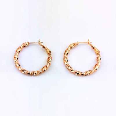 ∅30mm Twisted Oorbellen - Roségoudkleurig - XUPING Oorringen