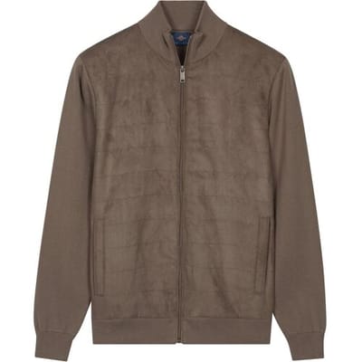 Baileys Vest Full Zip Milano Knit Suedine Front Light Padded Quilted Donker Taupe / male