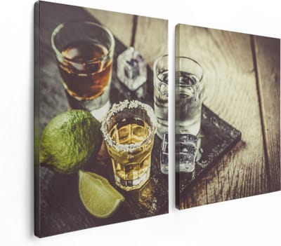 Artaza Canvas Schilderij Tweeluik Alcoholische Drankjes - Drank - 120x80 - Foto Op Canvas - Canvas Print