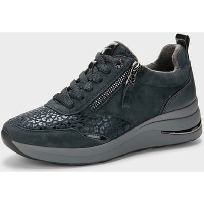 Hallux-sneakers in elastische materiaalmix - marine - Gr. 37 van Goldner Fashion