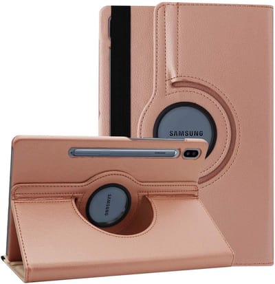 Draaibaar Hoesje - Rotation Tabletcase - Multi stand Case Geschikt voor: Samsung Galaxy Tab S6 (T860) - Rose goud