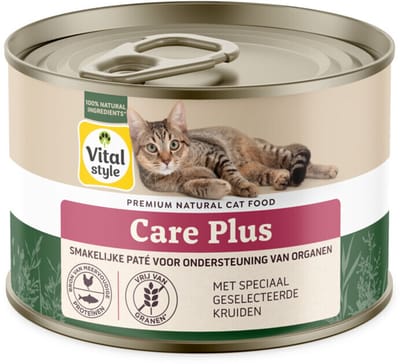 Vitalstyle Kattenvoer Blik Care Plus - 12 x 200 gr - Voordeelverpakking