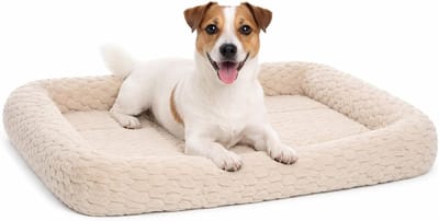 Hondenkussen – Hondenmand – Naya Rechthoekig Beige met rand 70,5x41,5cm – extra steun – comfortabel – duurzaam