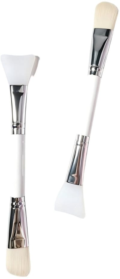 Gezichtsmaskerkwast — 2-pack — Applicator voor moddermaskers — Beautykwast — Skincare-tool — Dubbelzijdig — Poederkwast — Eenvoudig & stijlvol design — Ideaal voor het aanbrengen van gezichtsmaskers, moddermaskers en meer — 20,5 x 3,4 cm
