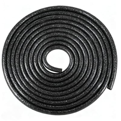 Ronde PE afdichtkoord van 5 m, Ø 4 mm, voor voegen en kieren, geschikt voor ramen, deuren en muren, zwart foamrubber afdichting