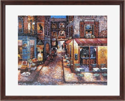 Puzzellijst - Fotolijst Puzzel - Puzzel Presenteren - Dubbelzijdig Achtergrondpapier - 61 x 76 cm - Walnoot