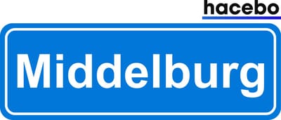 Hacebo - Plaatsnaam Sticker - 29x10 CM - Middelburg sticker - Verkeersborden sticker - grappige cadeaus - Middelburg