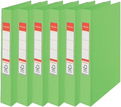 Esselte Ringband mappen/ordners - 6x - groen - A4 - opbergen - kantoorartikelen