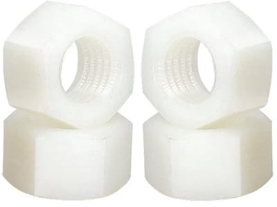 Zeskantmoeren Nylon - 100 Stuks - Hexagon Moeren - Bevestigingselementen - Corrosiebestendig - Lichtgewicht Materialen