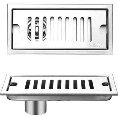 Doucheput Lang RVS Deodorant Verwijderbaar Vloerafvoerputje voor Badkamer Hotel 20cm Zij 20cm Side Draining gray