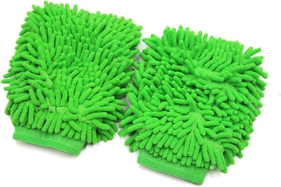 Set van 2 Chenille Washandschoenen voor Auto en Thuis Schoonmaak