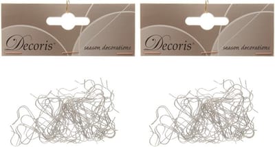 Decoris Kerstbalhaakjes - 100x st - zilver - 3,5 cm - ophanghaakjes - kerstboom - kerstballen
