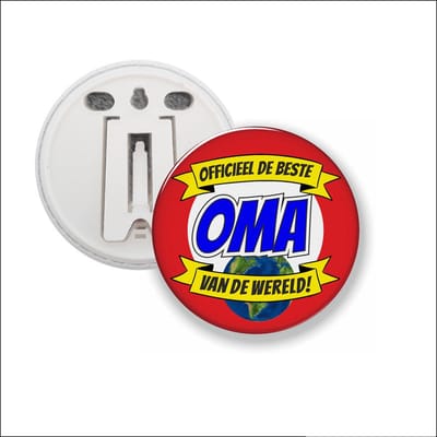 Button Met Clip 58 MM - Officieel De Beste Oma Van De Wereld
