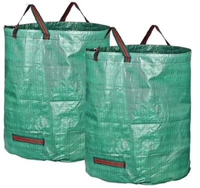GELLDG 2 Stuks Tuinavalszakken - Gartensäcke - 67x76cm - Grote inhoud, slijtvast en strak design - Geschikt voor tuinafval en bladeren - Plastic - Incl. 2 stuks