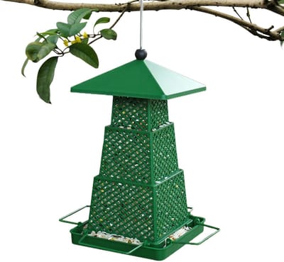 Vogelvoederdispenser Buiten - Voerbak Vogels - Vogels Voeren - Eekhoornbestendig Ontwerp - 24 x 13.5 cm - Transparant
