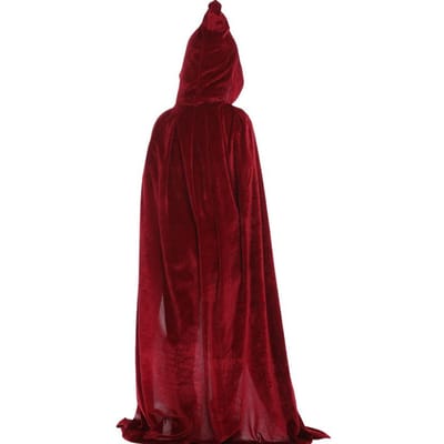 Cape de sorcière à capuche pour adultes et enfants pour Halloween, Cape Cosplay Mort, Longue Cape pour Fête de Carnaval Halloween, 8 Couleurs 70cm rouge vin