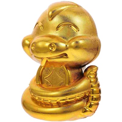 Gouden Slang Spaarpot Dierenriemdier Geldpot Goudstaaf Geluk Brengende Spaarcontainer Plastic Houder yellow