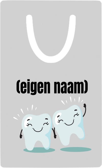 Hacebo® - 2 tanden metalen boekenlegger - Tandarts - mondhygienist - met eigen naam - leuk cadeau voor iemand die tandarts is - cadeau - kado Bladwijzer boekenleggers - 7.6 cm x 5cm