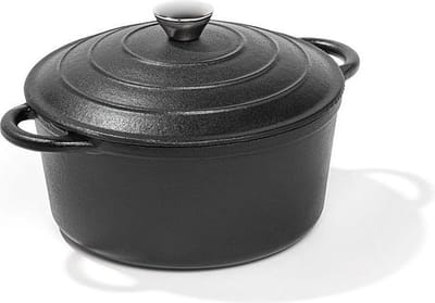 Voccelli  pan 26 cm mat zwart gietijzer | inductie | braadpan | kookpan | bbq | barbecue