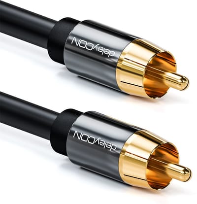 Subwoofer Kabel - Audio Kabel - Home Theater - Goudkleurige Connectoren - 4 Meter - Zwart
