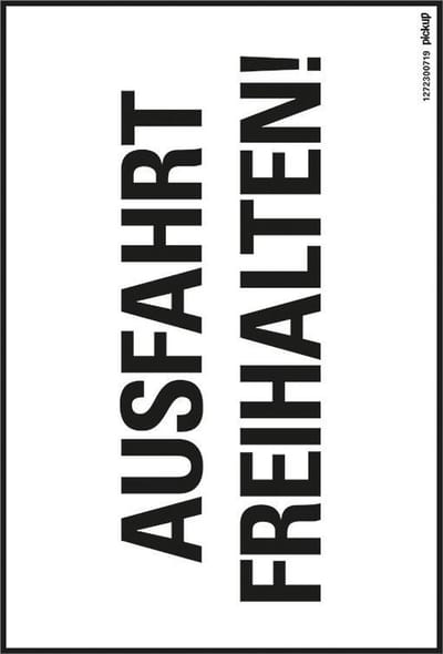 Pickup kunststoff Schild 23x33 cm AUSFAHRT FREIHALTEN