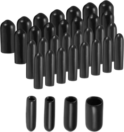 40x Ronde Rubberen Doppen Assortiment Set - Beschermkappen voor Schroeven, Poten en Buisjes (2-6 mm)