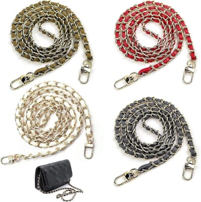 Pocket Chains Set van 4 Stuks, 120 cm Kettingriem voor DIY Tassen, Schoudertassen en Clutches in 4 Kleuren