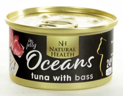 Natural Health Cat Oceans Tuna & Bass Multipack 24 X 85 Gram + Gratis Schuurman Snack
