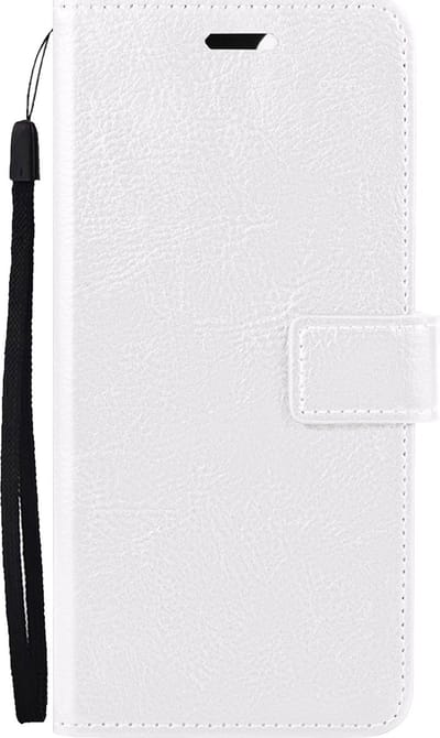 Hoes - Met Pasjeshouder - Geschikt voor Samsung Galaxy M22 - Luxe Bookcase Portemonee - Flip Case - Kunstleer Book Case - Flipcase - Book Cover - Walletcase - PortemonneeHoes - Wit