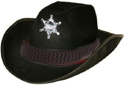 Faram Party Verkleed cowboy hoed sheriff - zwart - volwassenen - Carnaval hoeden