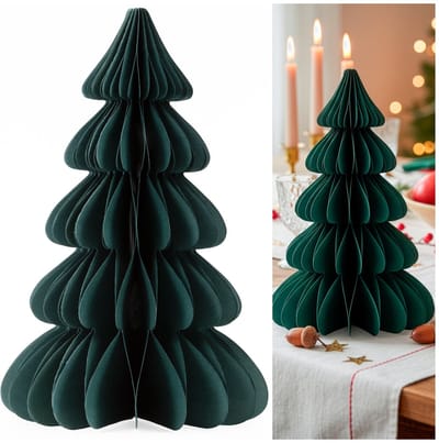 Springos Kerstbal | Papier | 13 Cm | 3D | Groen
