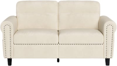 Bealife AR72 Zitsbank - Kleine 2-zitsbank Zijvak - Suède Stoffen Bank - 152 × 76 × 84 cm - Beige
