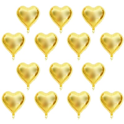 10 stuks 10  Hart Aluminiumfolie Ballonnen Feest Bruiloft Verjaardag Decor (Goud) beige