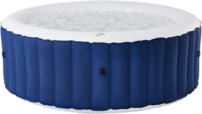 Ronde Opblaasbare Spa Ø 180 cm - 6 Zitplaatsen Wellness Spa voor Binnen en Buiten met Verwarming en Massagestralen