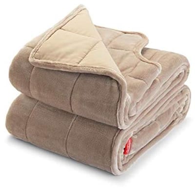 Extra warme verzwaarde deken 15 pond - omkeerbaar pluche fluweel en microvezel met armspleten en nekuitsparing 137 x 185 cm