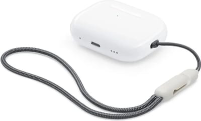 Ibley Draagkoord voor Apple AirPods Pro (2e generatie) - AirPods Pro 2 Lanyard - Draaglus - Draagriem - Geïntegreerde clip - AirPods Case Accessoires - Grijs met Crème clip