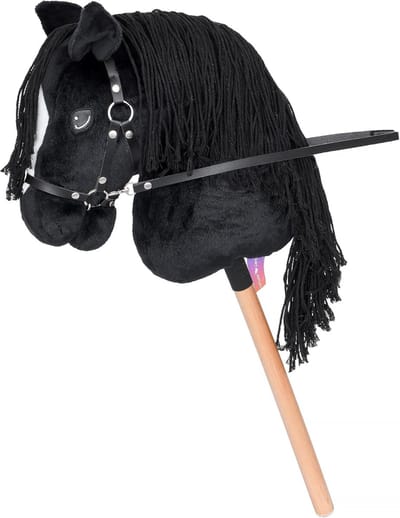 Pluche Paard - Hobby Paard - Kinderen Spelen - Realistisch Ontwerp - 73 cm - Zwart
