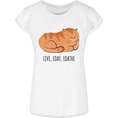 Goodie Two Sleeves - Fun T-shirt - Live, Loaf, Loathe - S tot XXL - voor Vrouwen - wit