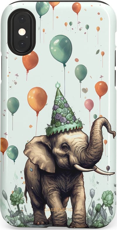 Casetastic Hoesje Geschikt voor Apple iPhone X/Xs - Stijlvolle Beschermende Duo-layer Case - Ballolifant