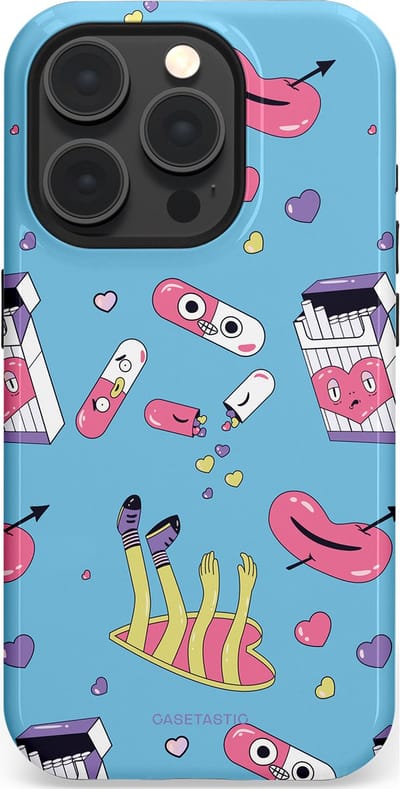 Casetastic Hoesje Geschikt voor Apple iPhone 15 Pro Magsafe - Stijlvolle Beschermende Duo-layer Case - Liefdespil