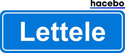 Hacebo - Plaatsnaam Sticker - 29x10 CM - Lettele sticker - Verkeersborden sticker - grappige cadeaus - Lettele