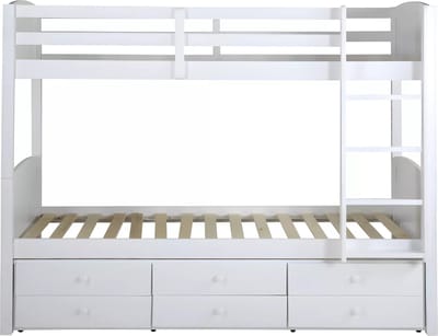 Vente-unique Stapelbed hout wit 90 x 190 cm ANCHISE