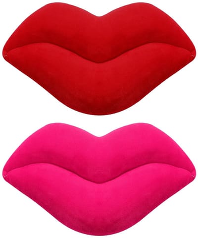 Dailygoods - Lippenkussen - Pluche sierkussen - Zacht en comfortabel - Roze - Decoratie voor woonkamer en slaapkamer - Valentijnscadeau - Geschikt voo...